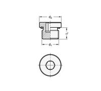 Ganter Norm elementi GN 749 di M8 x 1 di B - Chiusura viti, 10 pezzi, argento, argento, GN 749-M48X2-B