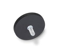 Ganter Norm elementi - Halte Magnete con gambo filettato e rivestimento in gomma, 2 pezzi, nero, GN 51.3-22 ND SW