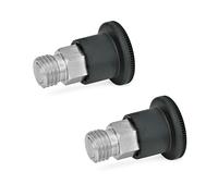 Ganter Norm elementi | Mini Raster - GN 822.7 | Bulloni diametro: 5 mm | guida/Resto di acciaio Inossidabile | 2 pezzi, GN 822.7-5-M10X1-C