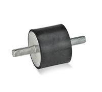 Ganter Norm elementi | tampone PARACOLPO - GN 351 | con 2 viti | caucciù naturale, nero, GN 351-30-30-M8-SS-55