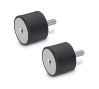 Ganter Normelemente 451-25-20-M6-ES-55 Tamponi in gomma GN 451 | 2 pezzi, Nero, d1: 25 h1: 20 d2: M6x18