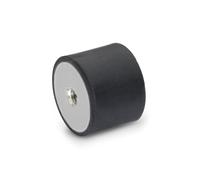 Ganter Normelemente 451-30-30-M8-EE-55 Tampone in gomma GN 451 | 1 pezzo, Nero, d1: 30 h1: 30 d2: M8