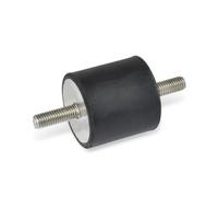 Ganter Normelemente 451-75-55-M12-SS-55 Tampone in gomma GN 451 | 1 pezzo, Nero, d1: 75 h1: 55 d2: M12x37