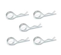 Ganter Normelemente Connettore a molla, in acciaio, GN 1024-ST-5-D, 5 pezzi, doppio giro, diametro 5 mm