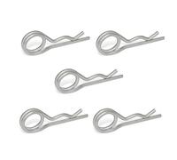 Ganter Normelemente Connettore a molla, in acciaio inox, GN 1024-NI-3-D, 5 pezzi, doppia torsione, diametro 3 mm