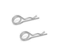 Ganter Normelemente Connettore a molla, in acciaio inox, GN 1024-NI-4-D, 2 pezzi, doppia torsione, diametro 4 mm