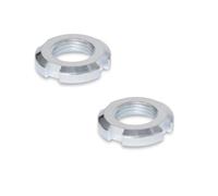 Ganter Normelemente Dadi scanalati DIN 70852, 2 pezzi, in acciaio, forma piatta, DIN 70852-ST-M16X1,5, filettatura M16 x 1,5