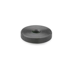 Ganter Normelemente Dadi zigrinati piatti | Dadi zigrinati (forma bassa) | DIN 467-M3 | 10 pezzi | acciaio brunito | Filettatura: M3
