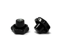 Ganter Normelemente - Dado a stella M6 con filetto interno 10 pezzi - Stella Ø 32 mm secondo DIN 6336 - Manopola Duroplast/Boccola filettata acciaio zincato - Dado a stella, zigrinato