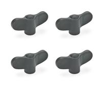Ganter Normelemente Dado ad ala GN 634-40-M5-E-DSG | 4 pezzi | maniglia ad ala | plastica nera | filettatura M5