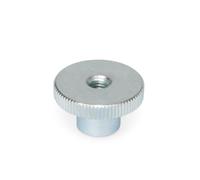 Ganter Normelemente | Dado zigrinato alto - DIN 466-M3 | Filettatura: M3 | Acciaio zincato blu | 5 pezzi