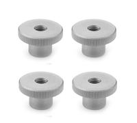 Ganter Normelemente | Dado zigrinato alto - DIN 466-M3-NI | Filettatura: M3 | Acciaio inossidabile | 4 pezzi