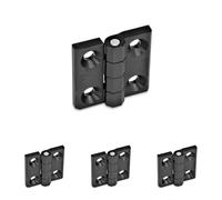 Ganter Normelemente GN 237.1-40-40-A - Cerniera in plastica, 40 x 40 mm, colore: Nero (Confezione da 4)