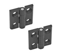 Ganter Normelemente GN 237-ZD-50-50-A-SW 237-ZD-50-50-A-SW-Cerniere, nero, struttura opaca, Länge l1: 50mm Länge l2: 50mm, Set di 2 Pezzi
