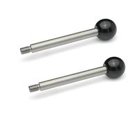 Ganter Normelemente GN 310-10-100-A-NI Bottoni a Sfera in, Diametro Asta D1: 10 mm, Länge l: 100mm, Set di 2 Pezzi