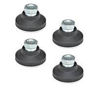 Ganter Normelemente GN 343.3-60-M16-A 3-60-M16-A - Piedini articolati con presa filettata, nero, filettatura d2: M16, 4 pezzi