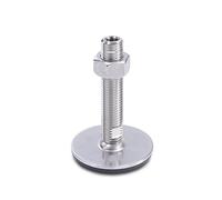 Ganter Normelemente GN 41-40-M16-75-D3-UK 41-40-M16-75-D3-UK-Piedini Regolabili in Acciaio Inox | Gomma Vulcanizzata, Argento, Gewinde d2: M16X75