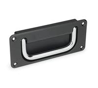 Ganter Normelemente GN 425.8-120-CR-SW-B 8-120-CR-SW-B-Maniglie Pieghevoli, Nero, RAL 9005, Struttura Opaca, Länge l1: 120mm