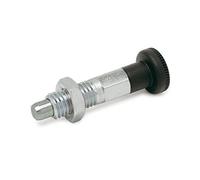 Ganter Normelemente GN 717-10-M16X1,5-BK-ST-Bullone di bloccaggio, Argento, Gewinde d2: M16x1,5, Set di 2 Pezzi