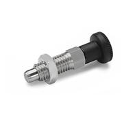 Ganter Normelemente GN 717-8-M12X1, 5-BK-NI - Bulloni in acciaio inox, colore: Argento