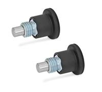 Ganter Normelemente GN 822.6-6-M10X1-B 6-6-M10X1-B-Bullone di bloccaggio l Versione Piccola, Nero, Gewinde d2: M10x1, Set di 2 Pezzi