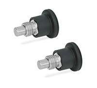 Ganter Normelemente GN 822.7-7-M12-B 7-7-M12-B-Bullone di bloccaggio, Modello Piccolo, Nero, Gewinde d2: M12, Set di 2 Pezzi