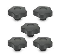 Ganter Normelemente Impugnatura a stella | dado di impugnatura | GN 5337.2-50-M8-E | 5 pezzi | plastica | con presa in ottone | manico 50 mm | filettatura M8