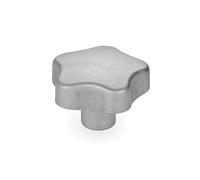 Ganter Normelemente Impugnatura a stella/dado di maniglia/GN 5336-40-M8-E-MT/alluminio opaco, manico 40 mm, filettatura M18