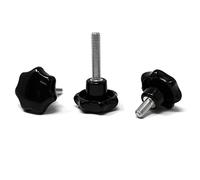 Ganter Normelemente - Vite a testa a stella M8 x 16 mm Impugnatura Ø 40 mm - 5 pezzi - secondo DIN 6336 - Manopola Duroplast/Filetto acciaio zincato - Vite zigrinata