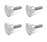 Ganter Normelemente | Viti a testa zigrinata alte - DIN 464-M4-12-NI | filettatura M4 | lunghezza filettatura: 12 mm | acciaio inox NI | 4 pezzi