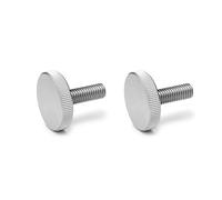 Ganter Normelemente | Viti a testa zigrinata piatte | Viti a testa zigrinata (forma bassa) | DIN 653-M6-16-NI | 2 pezzi | acciaio inossidabile | Filettatura: M6 x 16