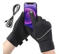 Gants chauffants d'hiver - Mitaines thermiques imperméables, conception à écran tactile coupe-vent, chaleur réglable à 3 températures, équipement extérieur par temps froid, protection confortable des