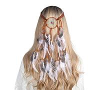 GANYKQ Cerchietto etnico con perline Decors unico cerchietto per capelli da donna sposa scattare foto acchiappasogni fascia in rete