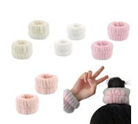 GANYKQ Morbido polsino da polso in peluche cerchietto per capelli per lavare viso polso fasce per capelli asciugamano lavaggio panno versamento