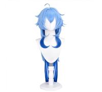 Ganyu Parrucca lunga blu sfumata capelli sintetici, molto morbida e liscia, facile da pettinare, adatta per Halloween, giochi Comic-Con Cosplay