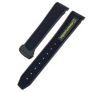 GANYUU 19mm 21mm 20mm Cinturini Per Omega Speedmaster 326 Cinturino Seamaster 300 Nero Sport Bracciale Gomma Silicone Morbido Cinturino, 20mm, Agata