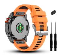 GANYUU 20 mm compatibile con cinturino Garmin Fenix 7S 7S Pro 6S 6S Pro 5S 5S Plus, cinturini in morbido silicone per smartwatch Approach S70 42mm/Instinct 2S/Descent Mk2s(Orange/Black)