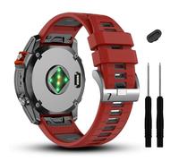 GANYUU 20 mm compatibile con cinturino Garmin Fenix 7S 7S Pro 6S 6S Pro 5S 5S Plus, cinturini in morbido silicone per smartwatch Approach S70 42mm/Instinct 2S/Descent Mk2s(Red/Dark Gray)