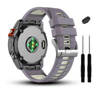 GANYUU 20 mm compatibile con cinturino Garmin Fenix 7S 7S Pro 6S 6S Pro 5S 5S Plus, cinturini in morbido silicone per smartwatch Approach S70 42mm/Instinct 2S/Descent Mk2s(Purple/Light Sand)