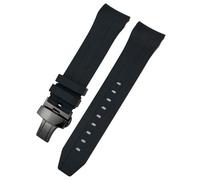 GANYUU 21mm 22mm cinturino in gomma con estremità curva per Tissot T120 Seastar T120407A T120417A cinturino da polso in silicone nero arancione(Black black2,22mm)