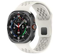 GANYUU Banda in silicone traspirante morbido per Samsung Galaxy Watch 7 Ultra 47mm Sports Loop Strap No Gaps Bracciale per Galaxy 7 Ultra 47mm(Starlight)