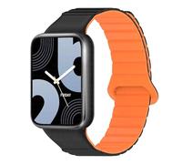 GANYUU Banda magnetica in silicone per Xiaomi Miband 9 Pro/Redmi Watch Bracciale di orologi a cinghia 4 per mirtillo mi band 8(BlackOrange,For Miband 8 Pro)