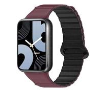 GANYUU Banda magnetica in silicone per Xiaomi Miband 9 Pro/Redmi Watch Bracciale di orologi a cinghia 4 per mirtillo mi band 8(Wine Red-Black,For Miband 9 Pro)