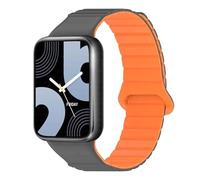 GANYUU Banda magnetica in silicone per Xiaomi Miband 9 Pro/Redmi Watch Bracciale di orologi a cinghia 4 per mirtillo mi band 8(GrayOrange,For Redmi Watch 4)