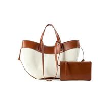 GANYUU Borsa a tracolla patchwork di grande capacità per le donne borse di lusso designer borse per il tempo libero moda ascelle borsa a tracolla, Marrone, 37-15-21 cm