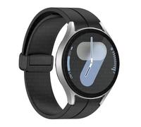 GANYUU Cinghia di silicone originale per samsung galaxy orologio 6 cassic 43mm 47mm 5pro da 45 mm orologio Fe 4 5 6 7 40 44 mm Bracciale a fibbia magnetica Bracciale(Black-B-B,For Watch 4 Series)