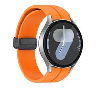 GANYUU Cinghia di silicone originale per samsung galaxy orologio 6 cassic 43mm 47mm 5pro da 45 mm orologio Fe 4 5 6 7 40 44 mm Bracciale a fibbia magnetica Bracciale(Orange-B,For Watch 5 Series)