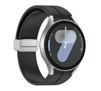 GANYUU Cinghia di silicone originale per samsung galaxy orologio 6 cassic 43mm 47mm 5pro da 45 mm orologio Fe 4 5 6 7 40 44 mm Bracciale a fibbia magnetica Bracciale(Black-S,Watch 7 40 44)