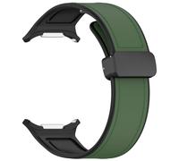 GANYUU Cinghia in silicone in pelle per Samsung Watch 7 Ultra Band Magnetic Buckle Sport Soft Loop Watch Band per Galaxy Watch 7 47 mm Canda(Green)