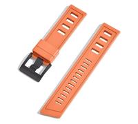 GANYUU Cinturini per orologi in gomma fluorurata FKM 20mm 22mm Cinturini impermeabili a sgancio rapido per ogni marca di orologi subacquei(Orange black,20mm)